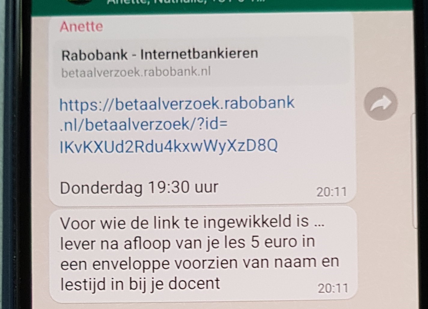 Leerlingenbijdrage € 5...